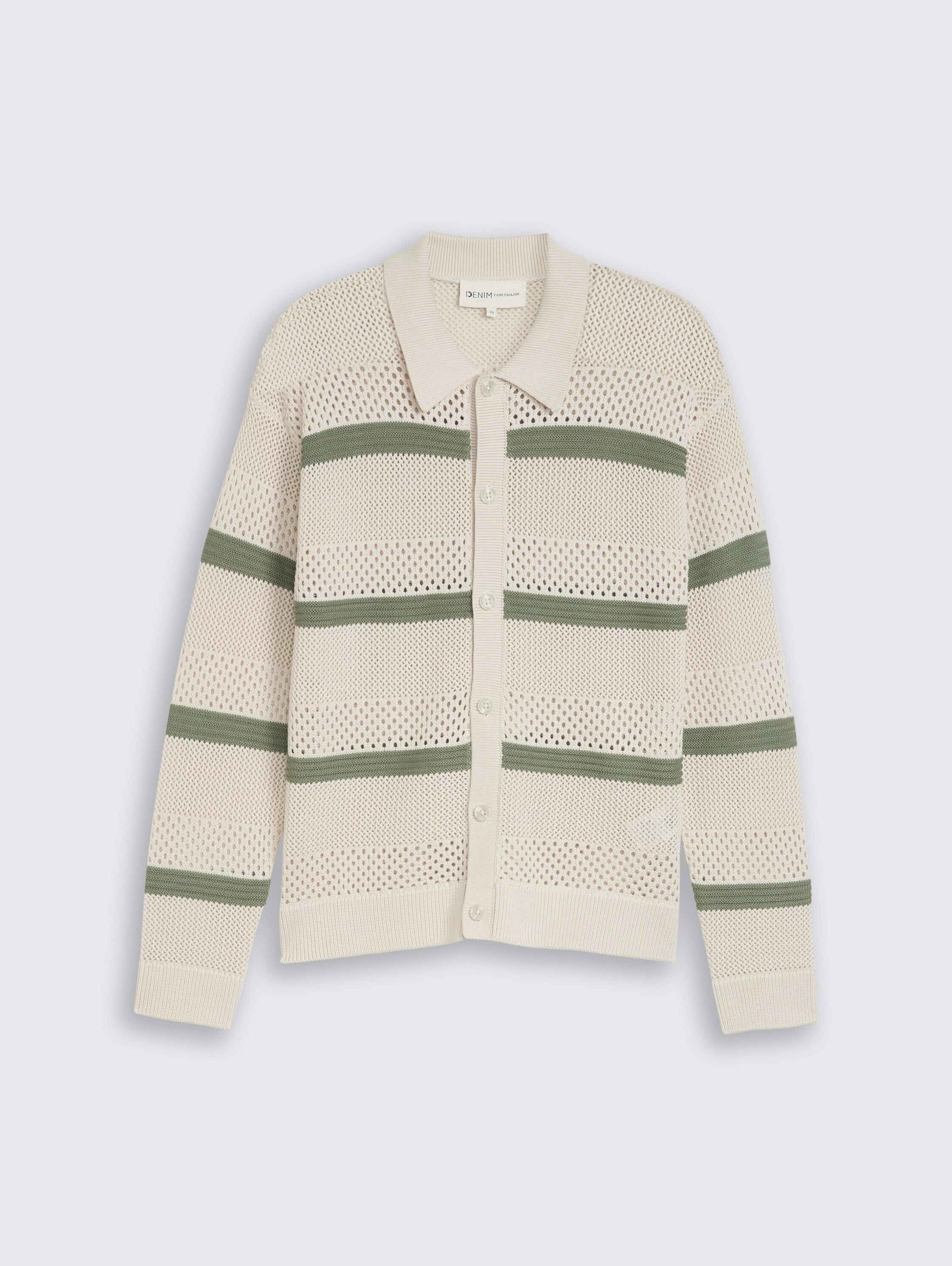 Relaxed fit vest met gaatjespatroon - sea spray white color block