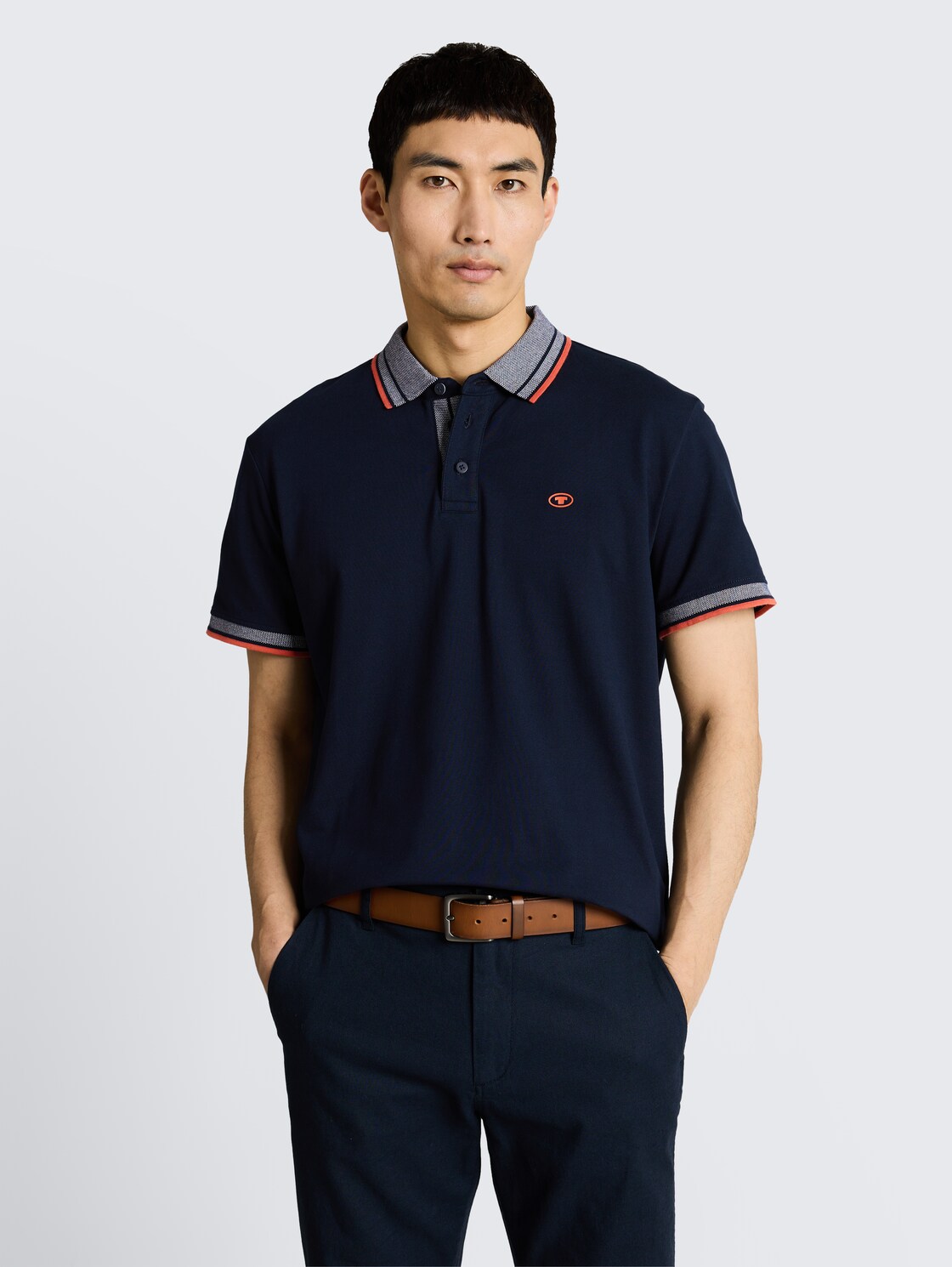 Piqué Poloshirt mit Logo-Print - sky captain blue