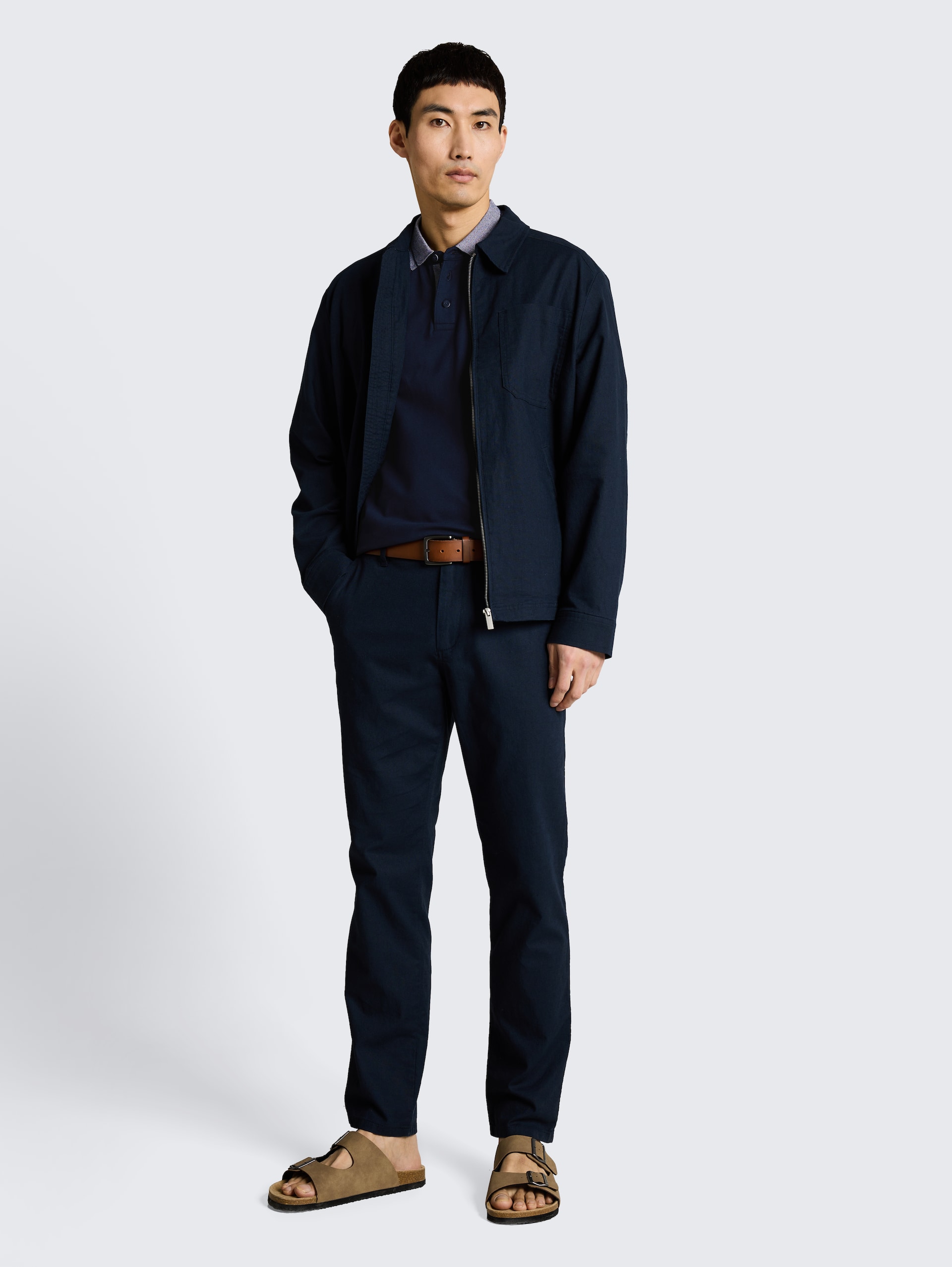 Piqué Poloshirt mit Logo-Print - sky captain blue