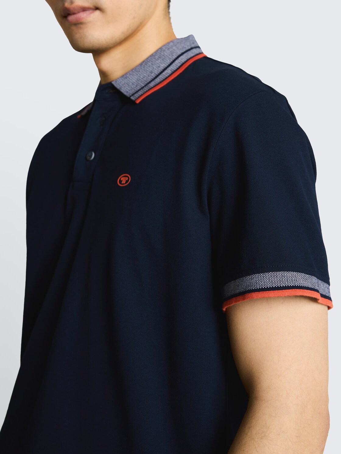 Piqué Poloshirt mit Logo-Print - sky captain blue