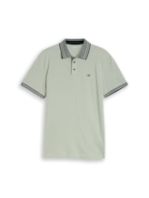 Nicht ausgewählt, Piqué Poloshirt mit Logo-Print von Tom Tailor, grün