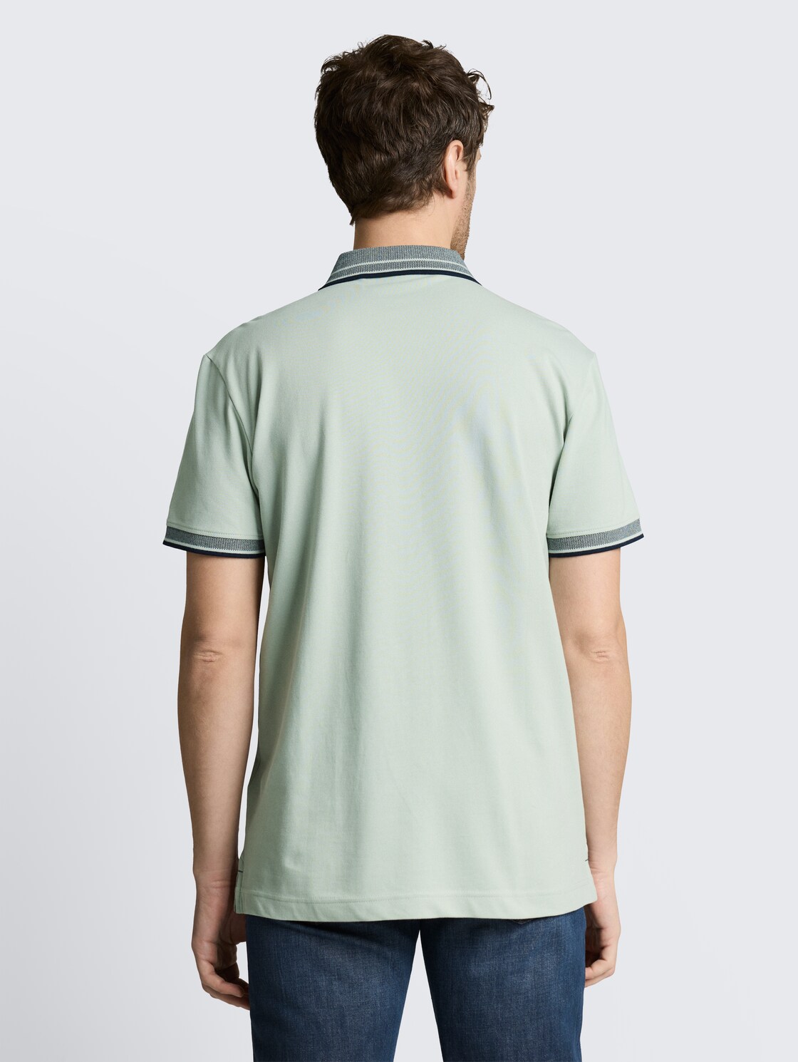 Piqué Poloshirt mit Logo-Print - soft greyish green