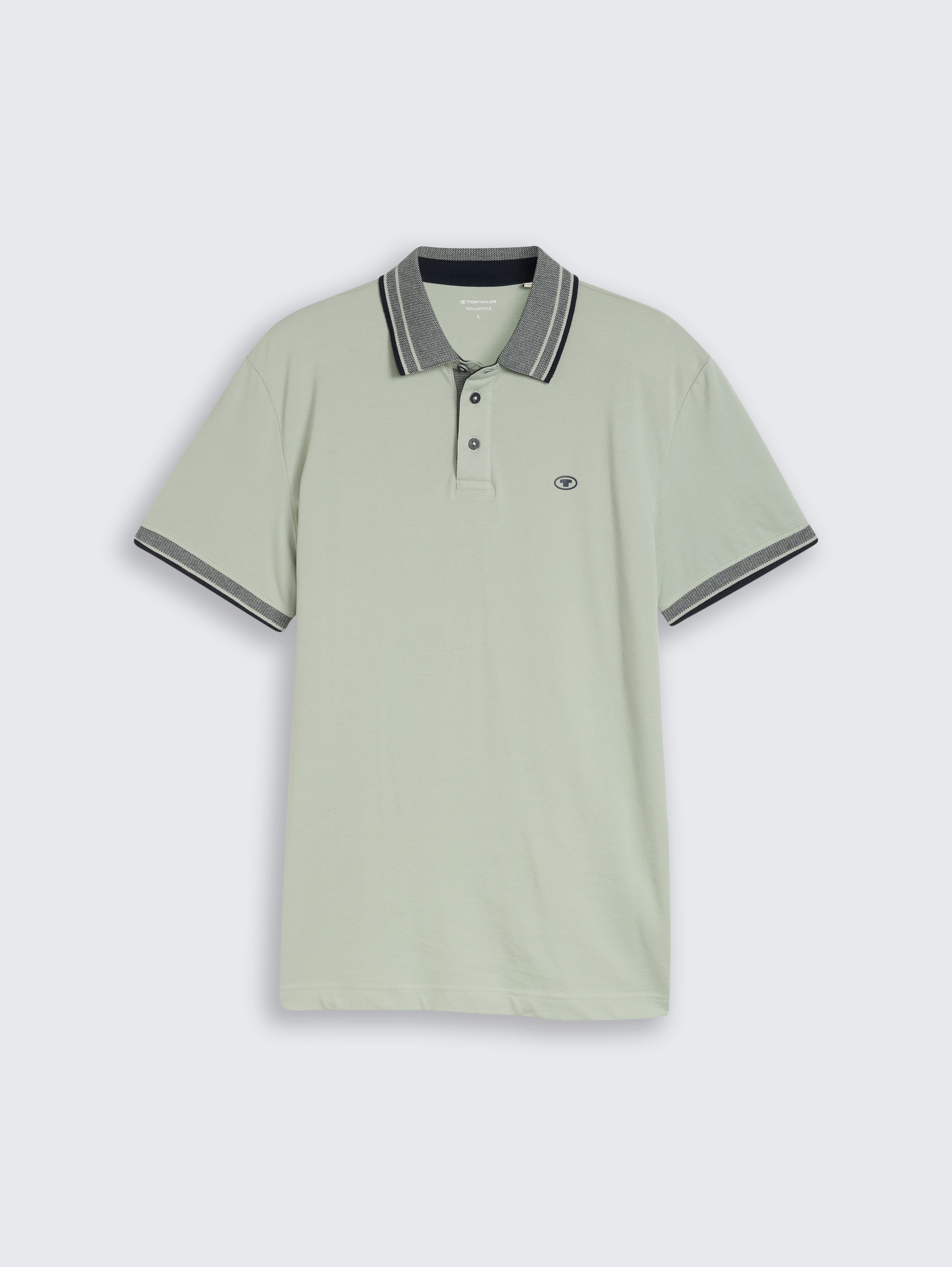 Piqué Poloshirt mit Logo-Print von Men, soft greyish green