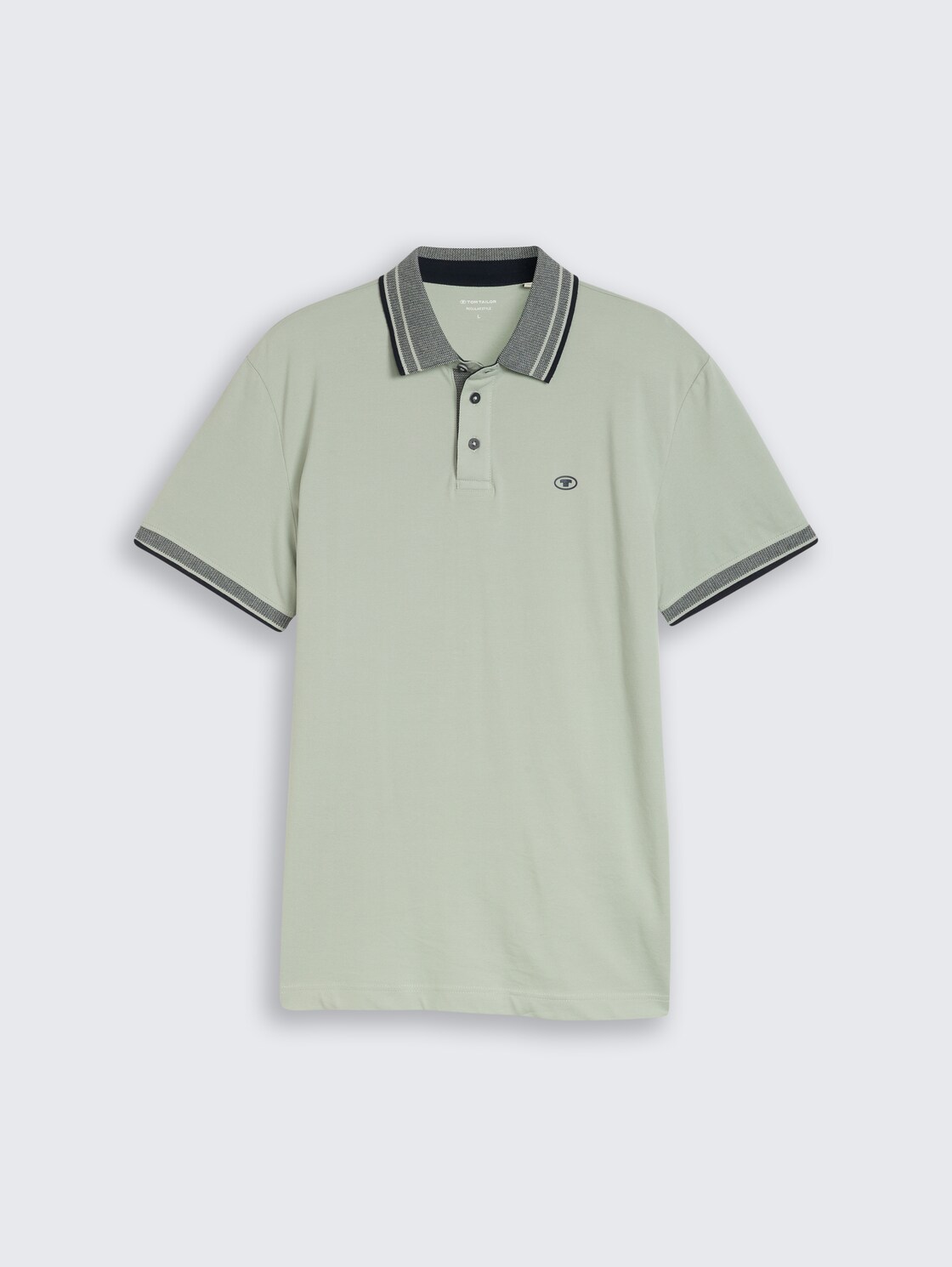 Piqué Poloshirt mit Logo-Print - soft greyish green