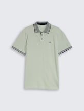 Piqué Poloshirt mit Logo-Print - soft greyish green