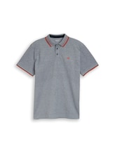 Nicht ausgewählt, Piqué Poloshirt mit Logo-Print von Tom Tailor, blau