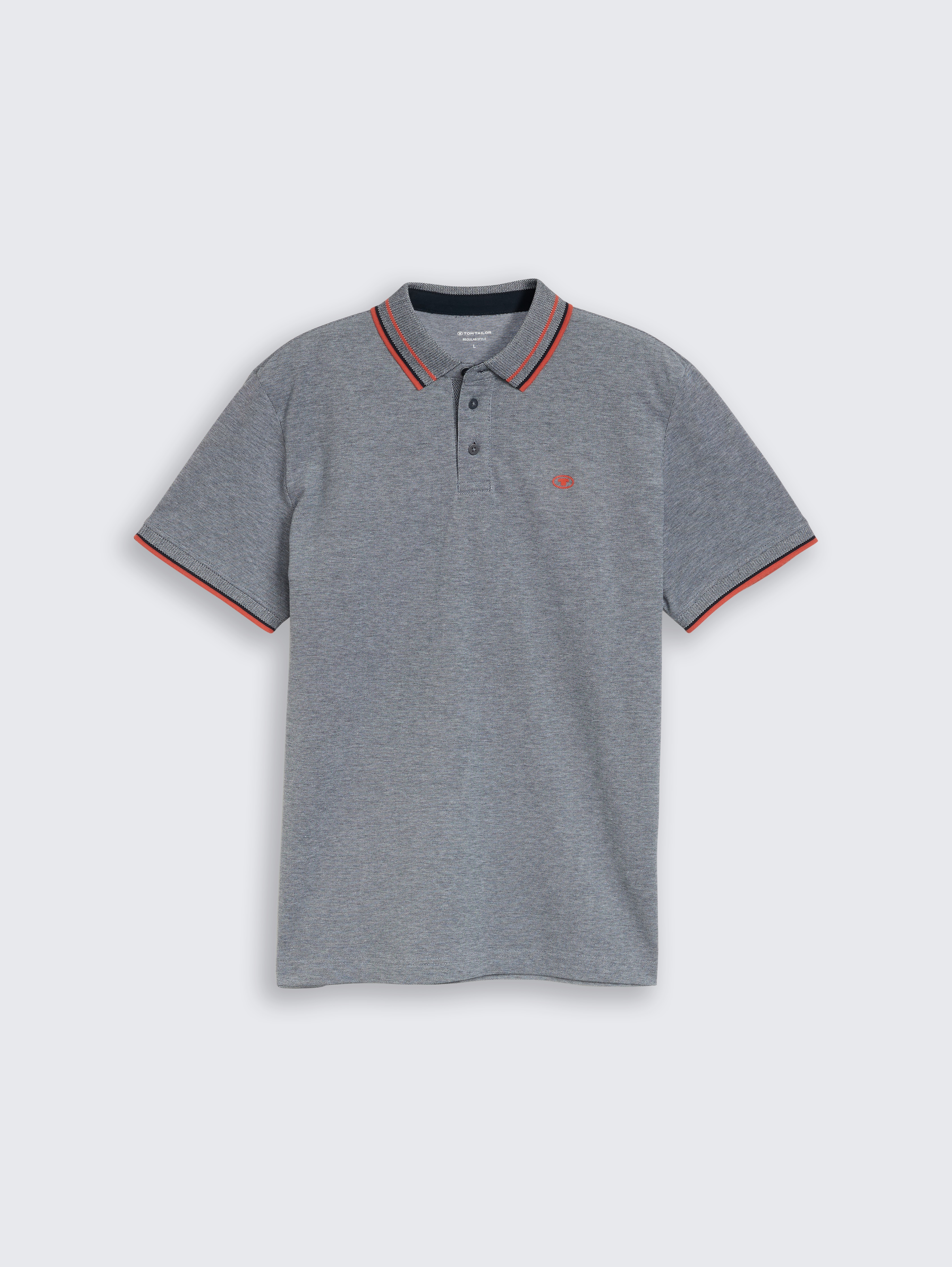 Piqué poloshirt met logo-print door Men, navy white two tone pique