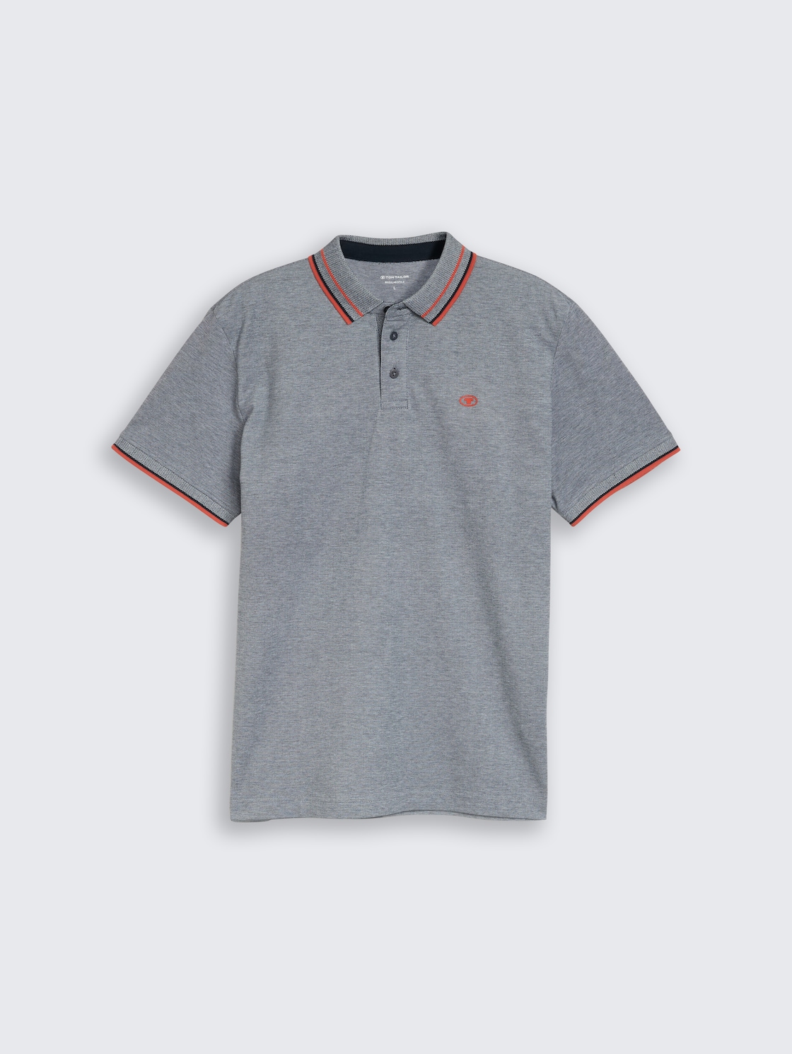 Piqué Poloshirt mit Logo-Print - navy white two tone pique