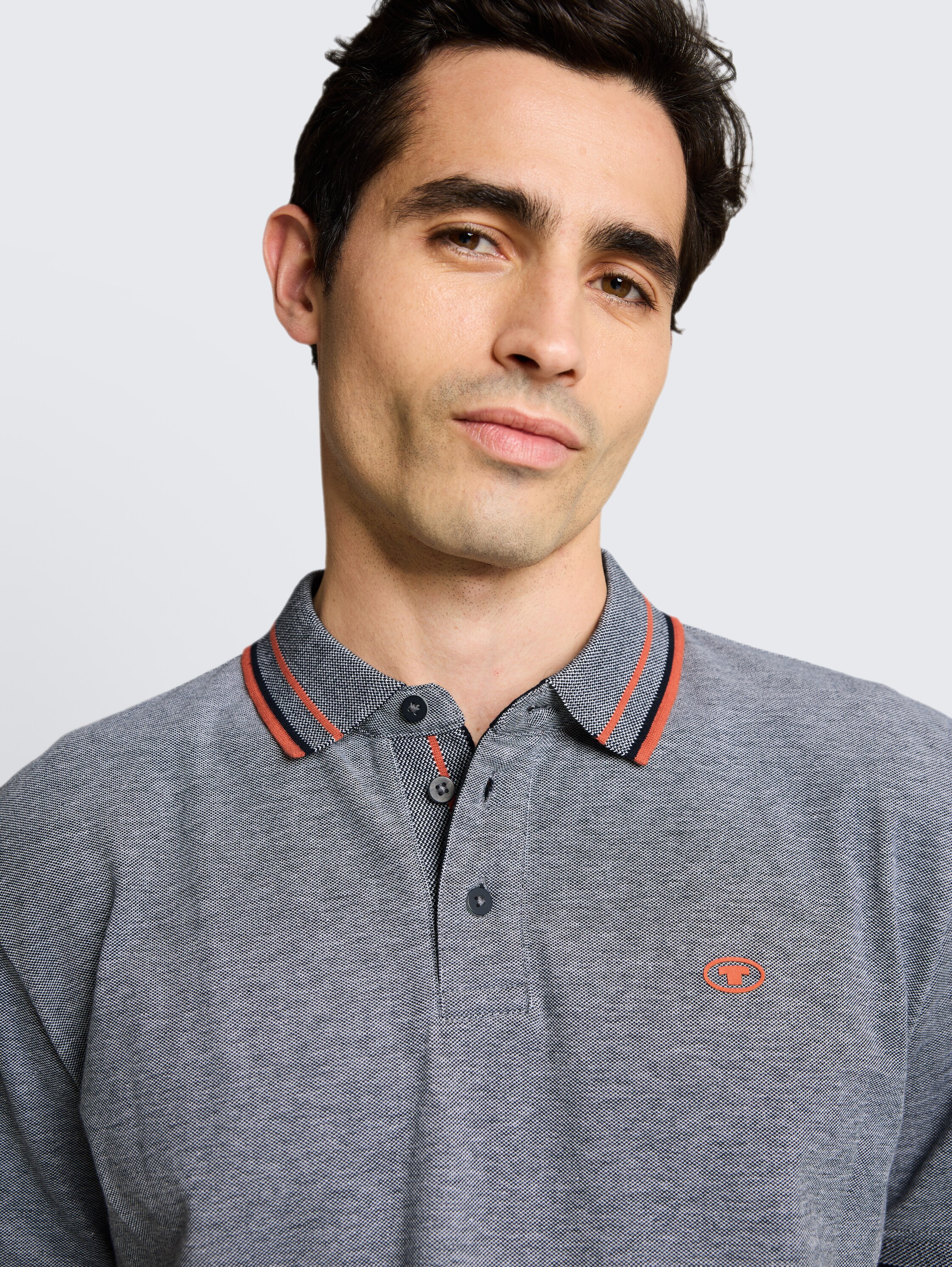 Piqué poloshirt met logo-print - navy_white_two_tone_pique - 