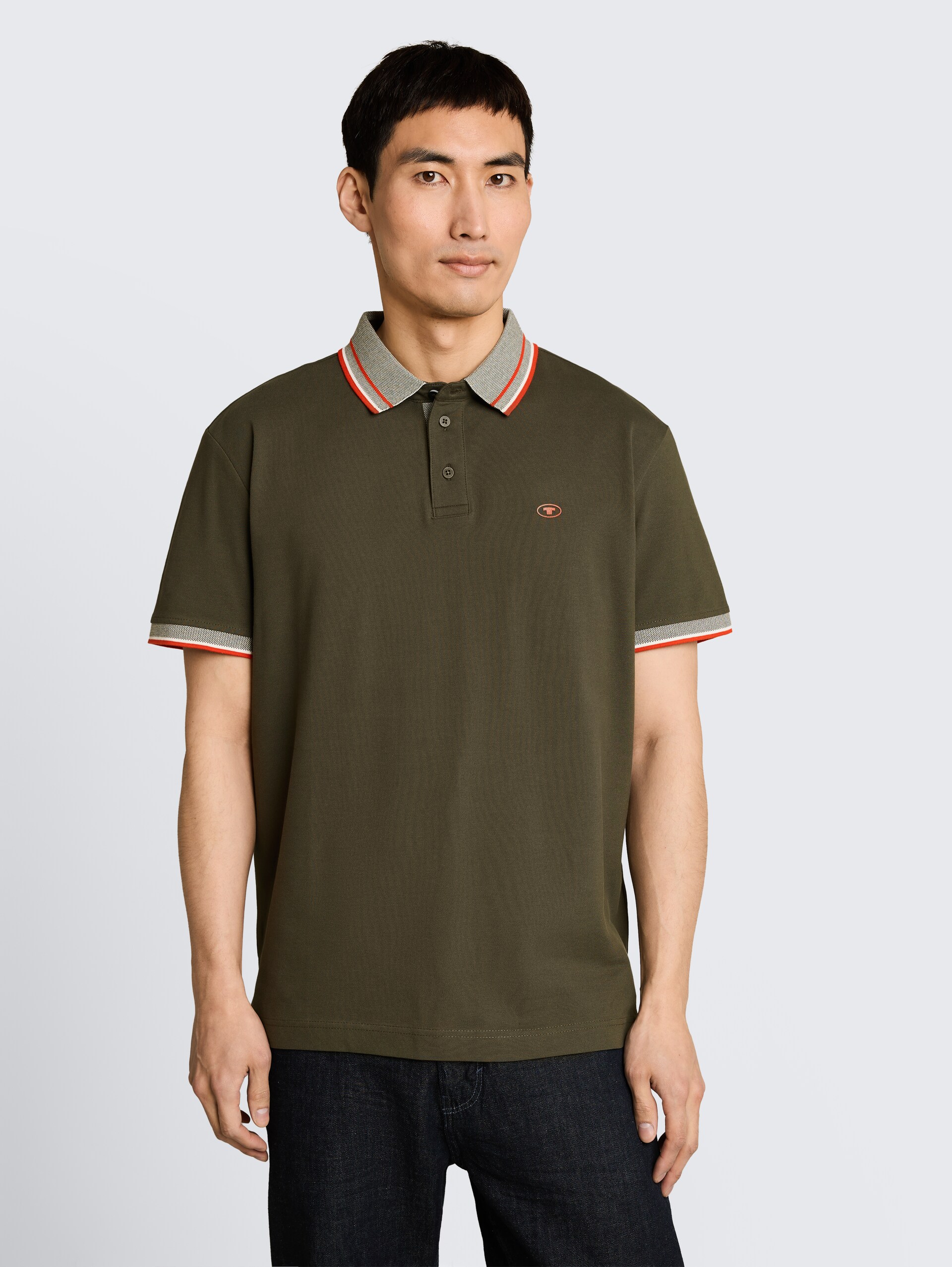 Piqué Poloshirt mit Logo-Print - deep leaf green