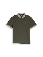 Nicht ausgewählt, Piqué Poloshirt mit Logo-Print von Tom Tailor, grün