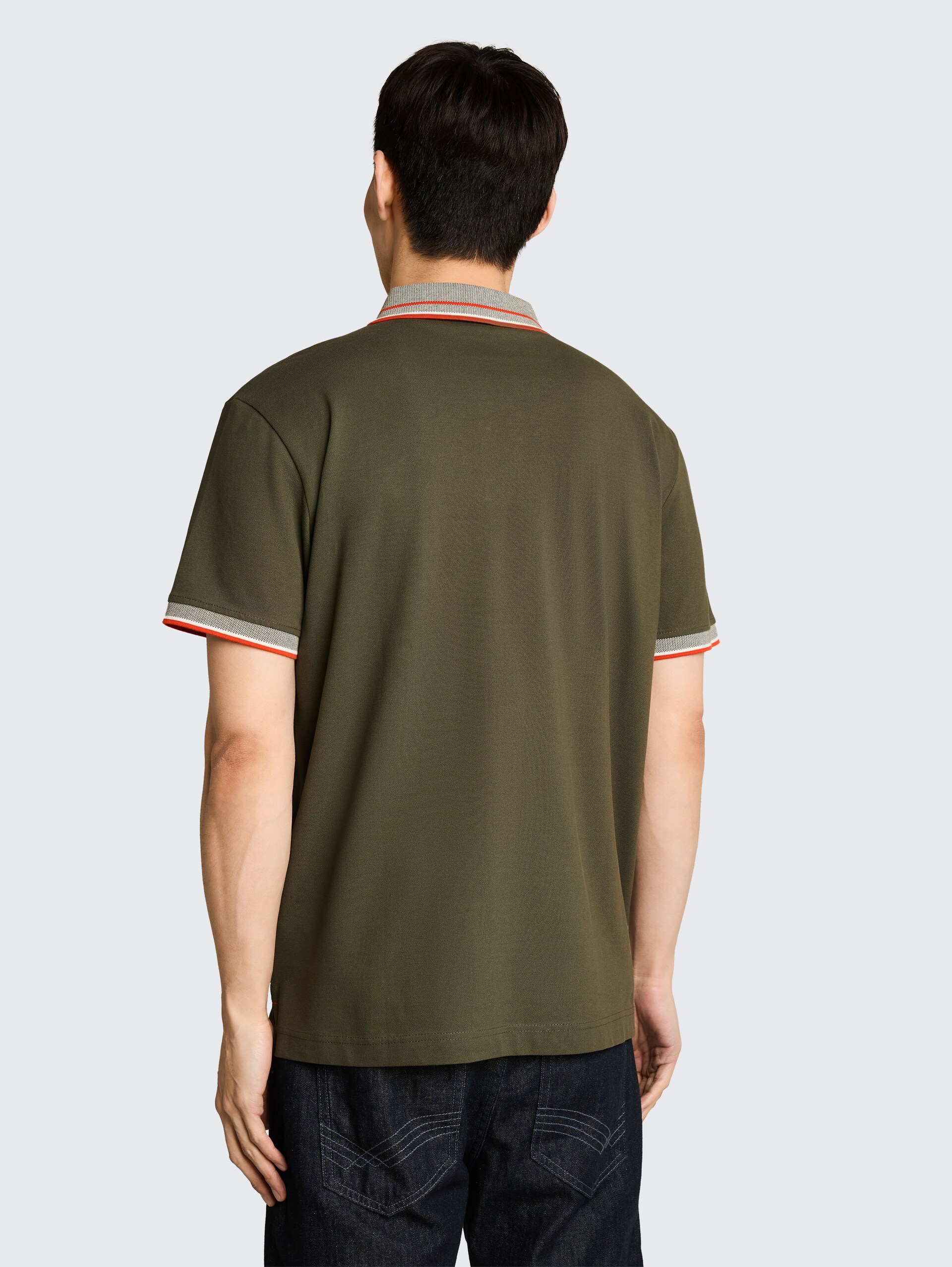 Piqué Poloshirt mit Logo-Print - deep leaf green