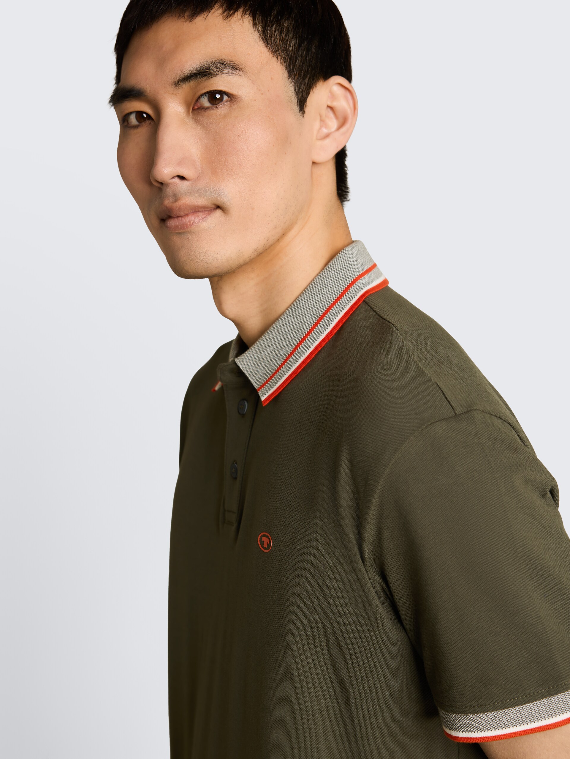 Piqué Poloshirt mit Logo-Print - deep leaf green