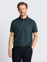 Piqué Poloshirt mit Logo-Print - deep blueish green two tone
