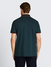Piqué Poloshirt mit Logo-Print - deep blueish green two tone