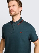 Piqué Poloshirt mit Logo-Print - deep blueish green two tone