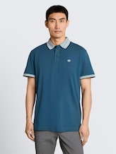Piqué Poloshirt mit Logo-Print - real teal blue