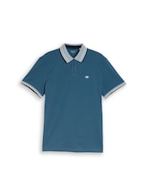 Nicht ausgewählt, Piqué Poloshirt mit Logo-Print von Tom Tailor, blau