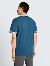 Piqué Poloshirt mit Logo-Print - real teal blue