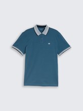Piqué Poloshirt mit Logo-Print - real teal blue