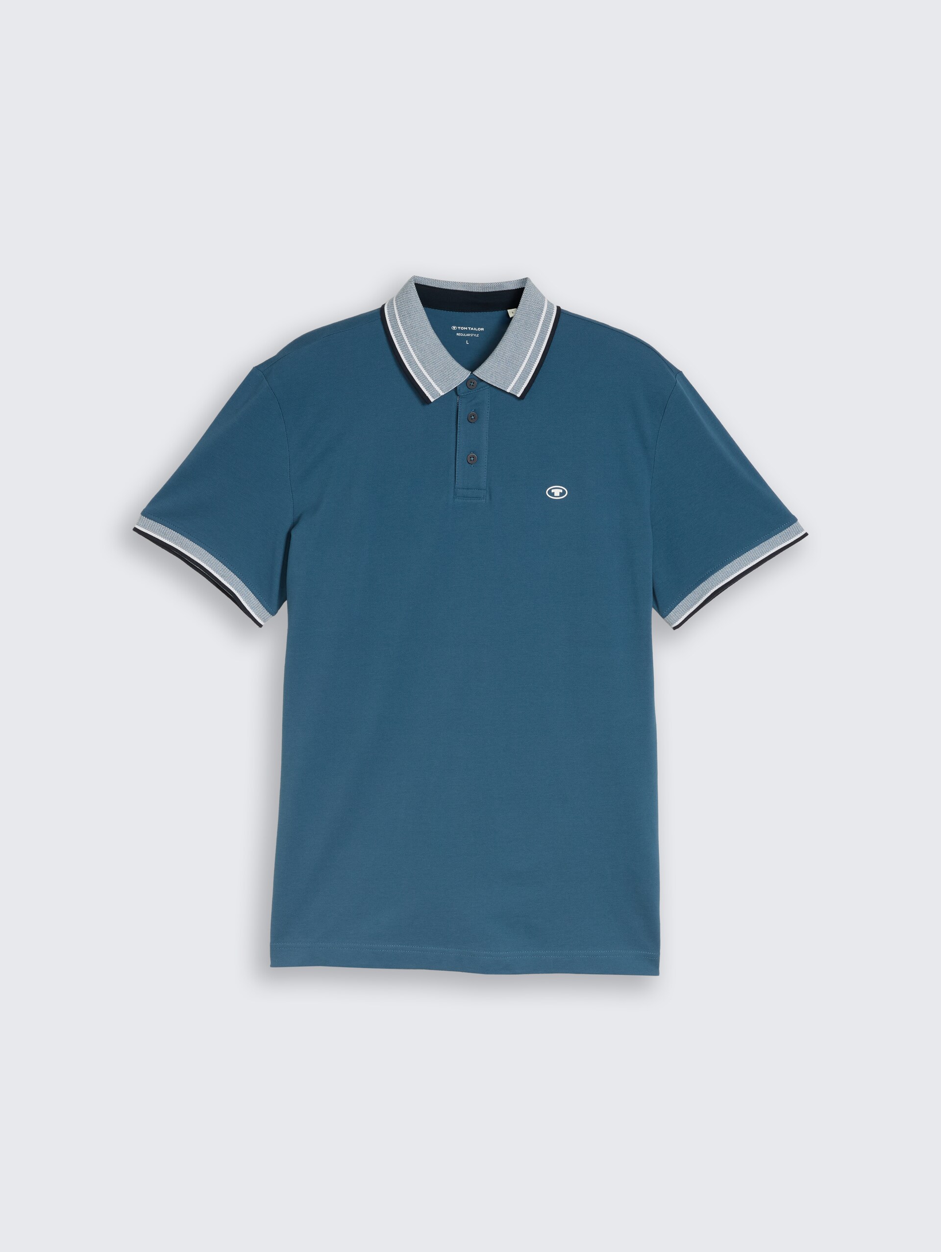 Piqué poloshirt met logo-print - real teal blue