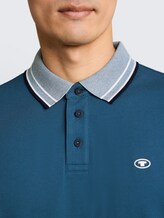 Piqué Poloshirt mit Logo-Print - real teal blue