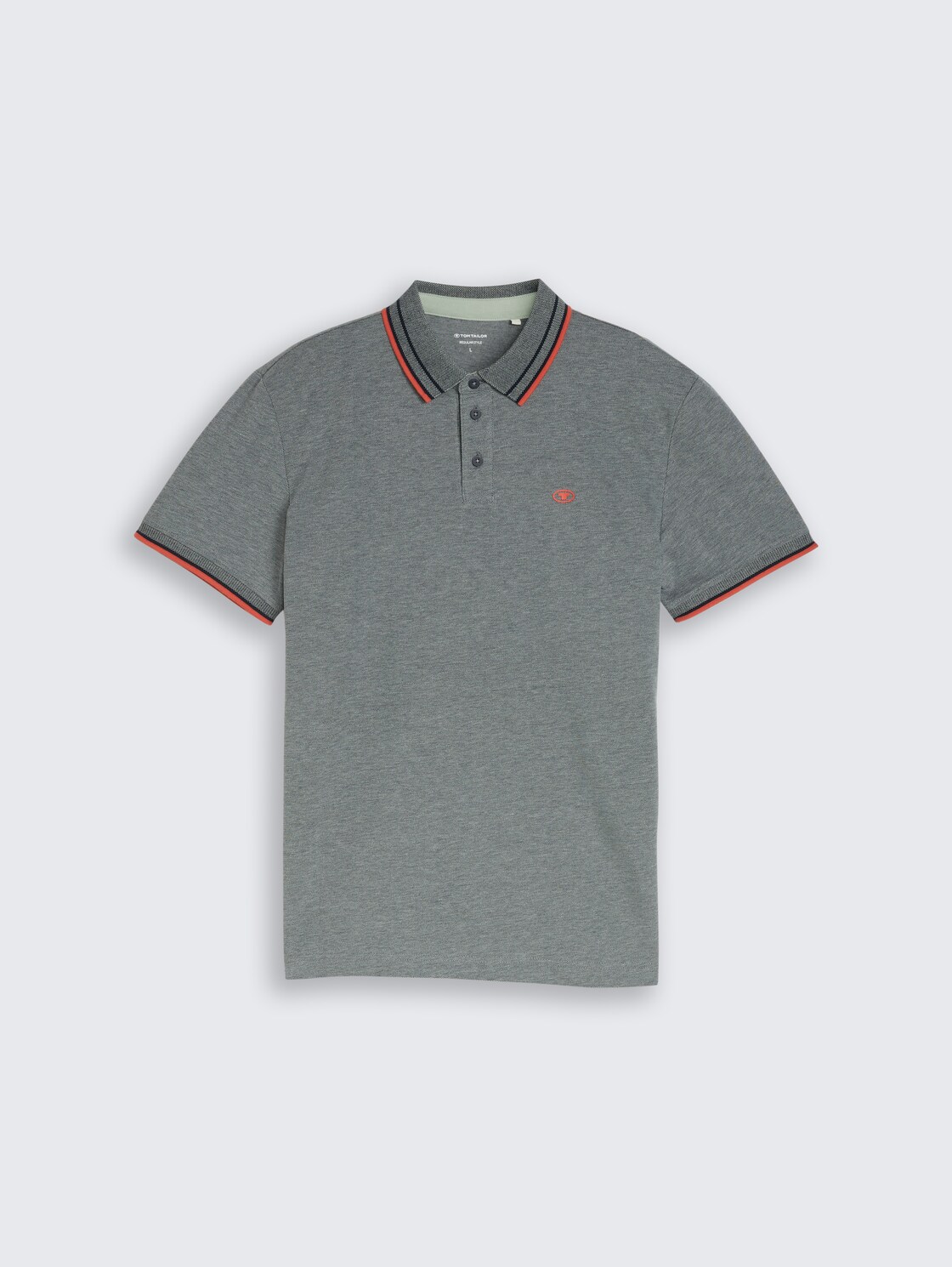 Piqué Poloshirt mit Logo-Print - greyish green two tone pique