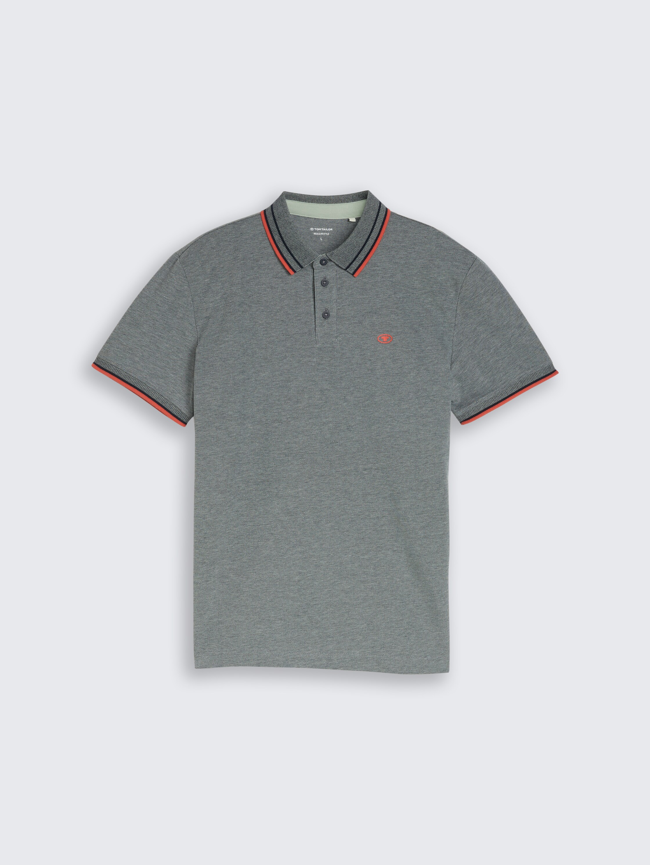 Piqué polo met logoprint - greyish_green_two_tone_pique - 