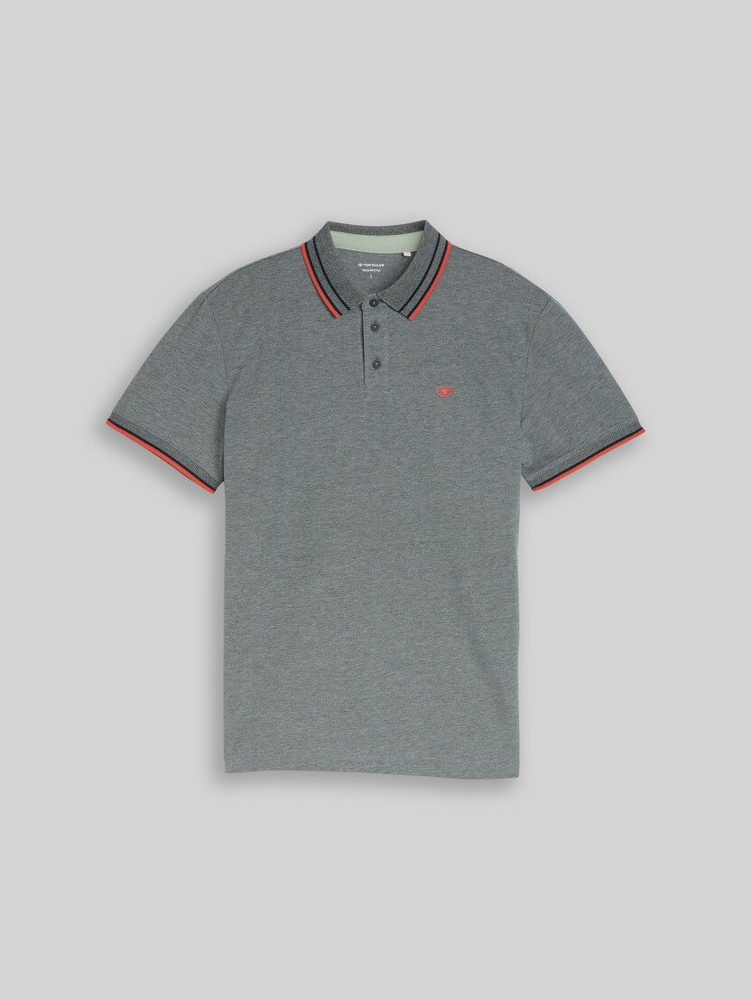 Polo en piqué avec logo imprimé par Men, greyish green two tone pique