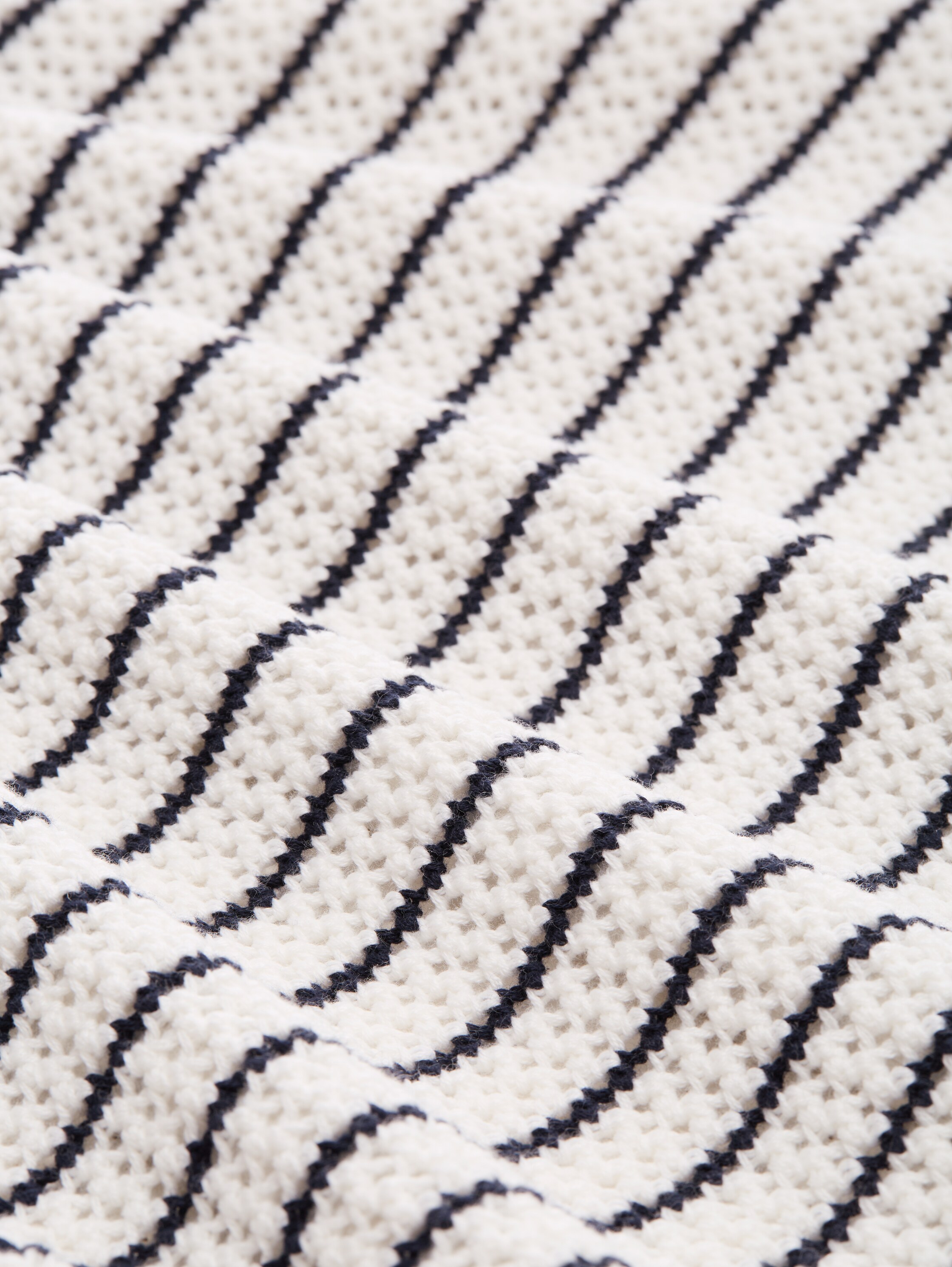 Cardigan à rayures - white navy structure stripe - Vue de la matière