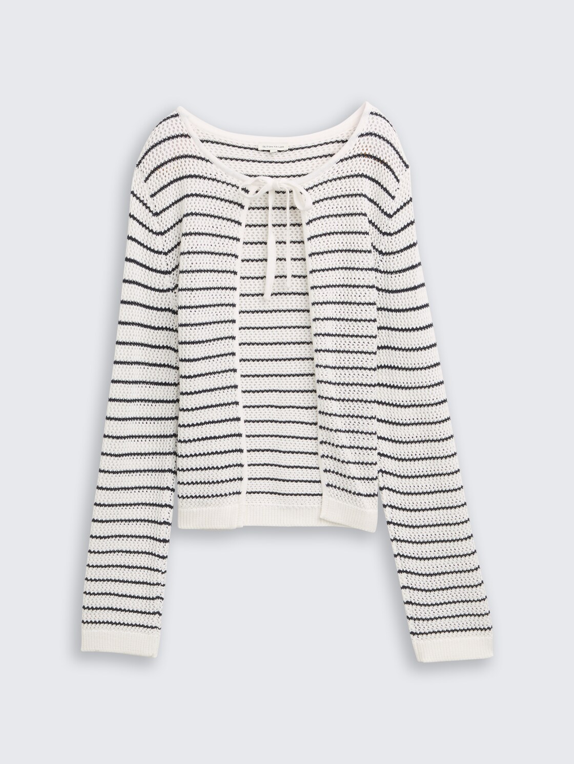 Cardigan with stripe pattern - white navy structure stripe