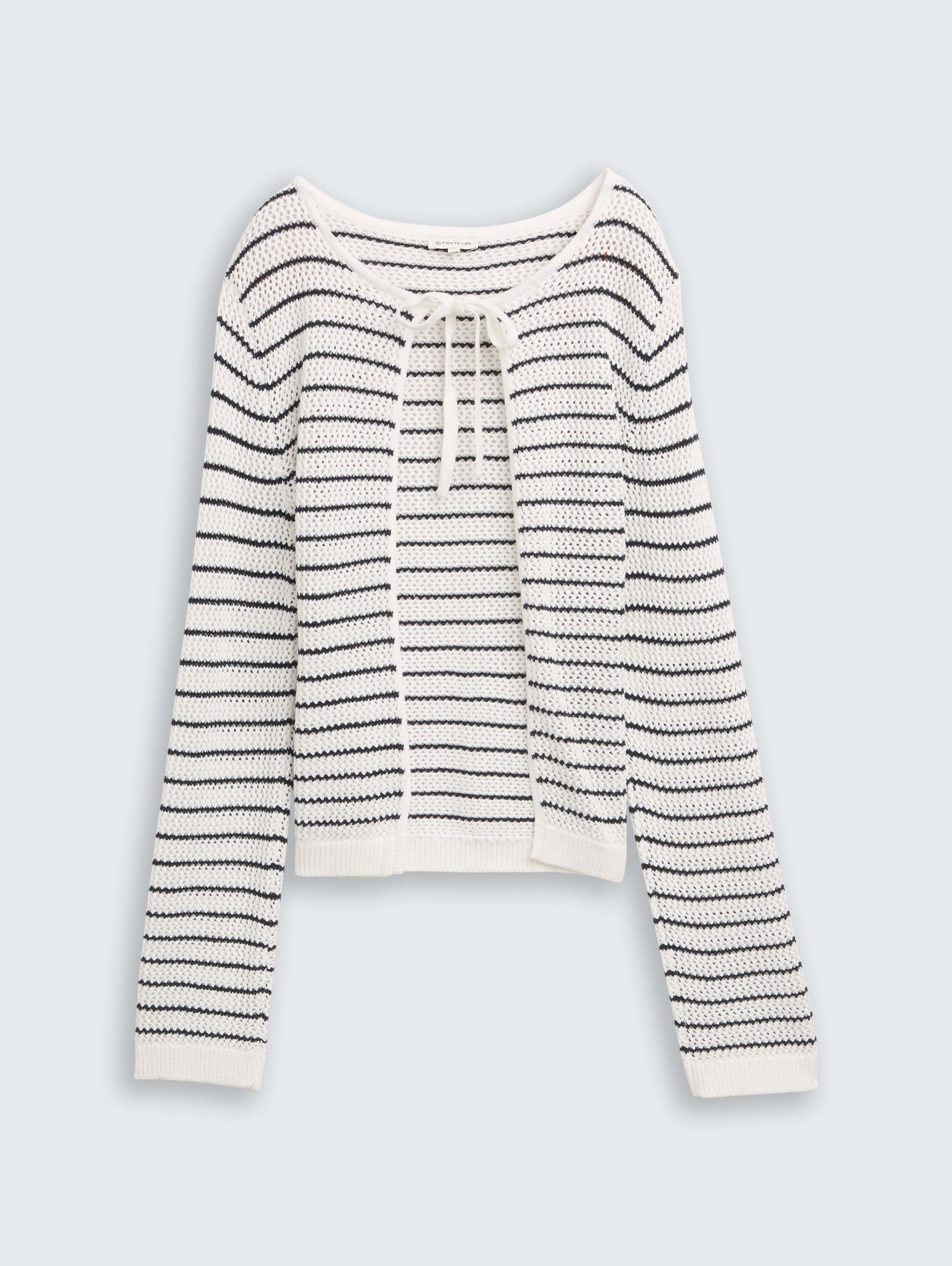 Cardigan à rayures - white navy structure stripe