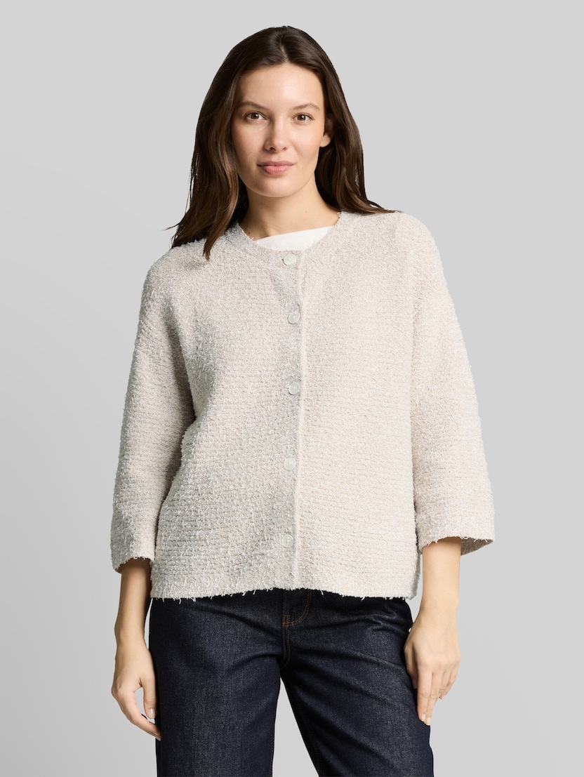 Losvallend vest met 3/4-mouwen door Women, white beige structure