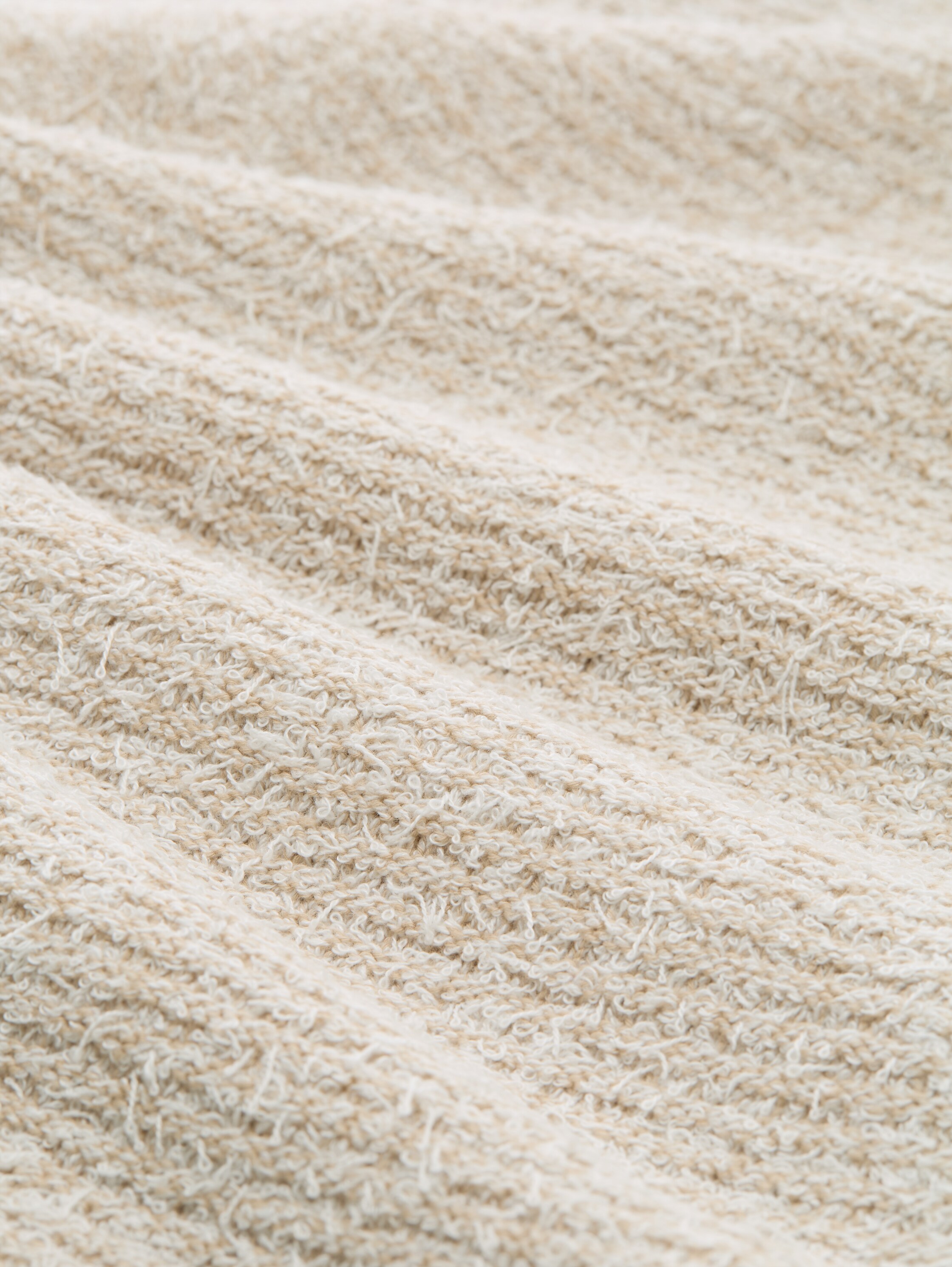 Loose fit cardigan with 3/4 sleeves - white beige structure - Material view