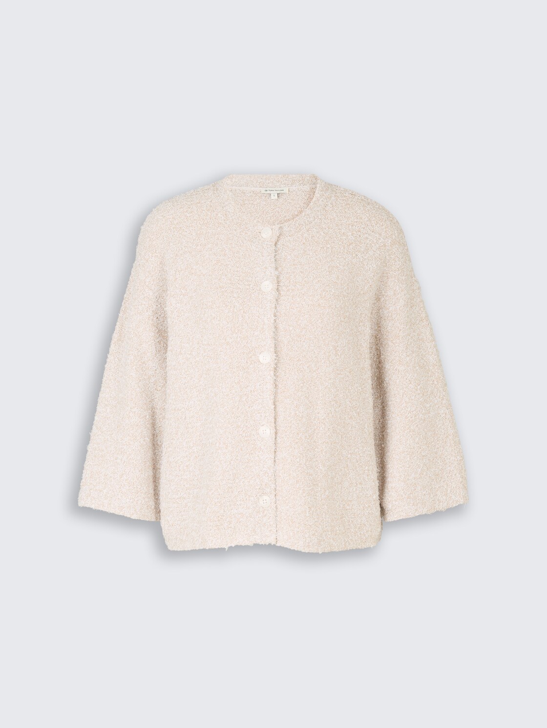 Loose Fit Cardigan mit 3/4-Arm - white beige structure