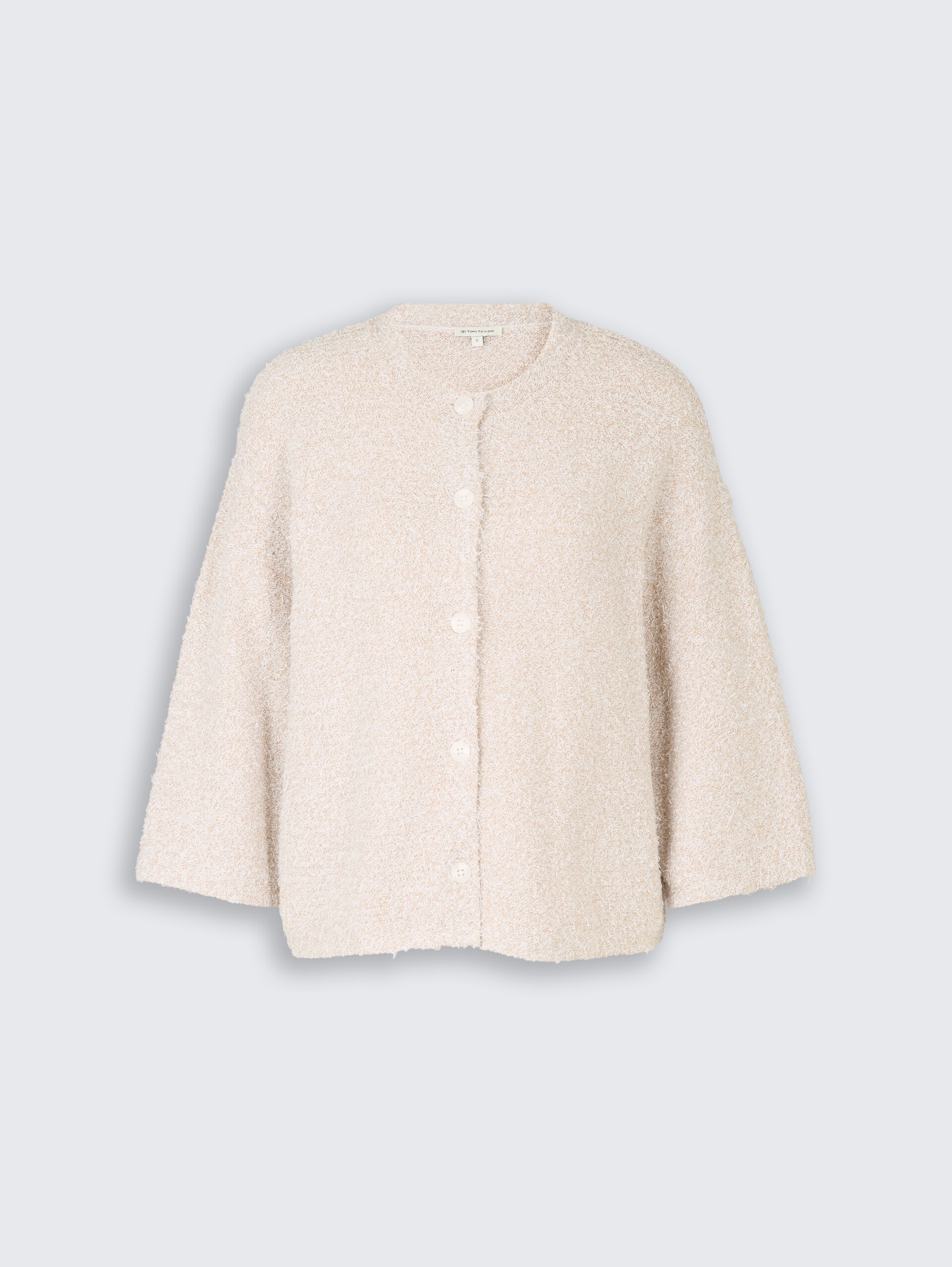 Loose Fit Cardigan mit 3/4-Arm - white beige structure