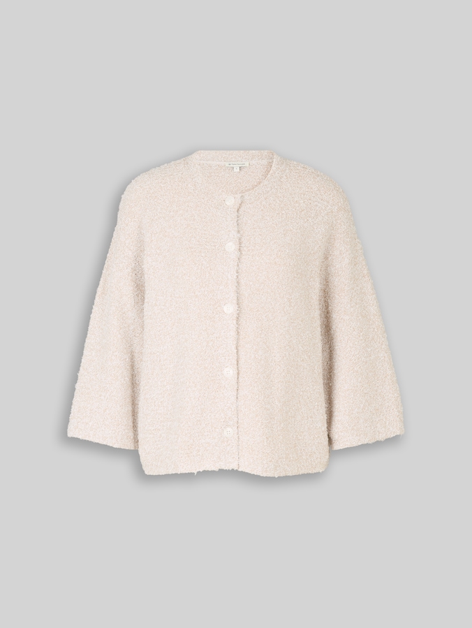 Loose Fit Cardigan mit 3/4-Arm von Women, white beige structure