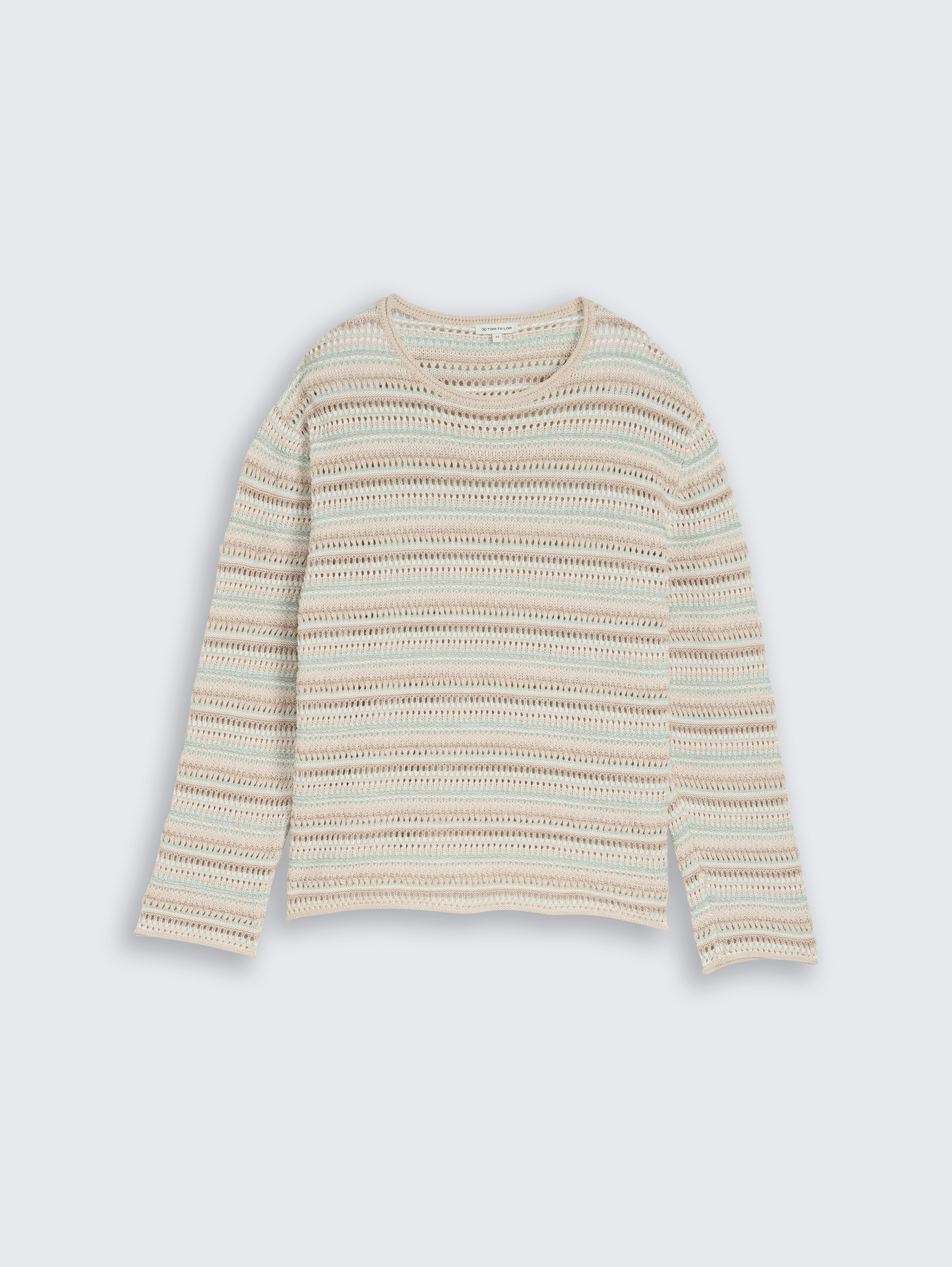Loose Fit Strickpullover mit Streifenmuster von Women, mint beige stripe