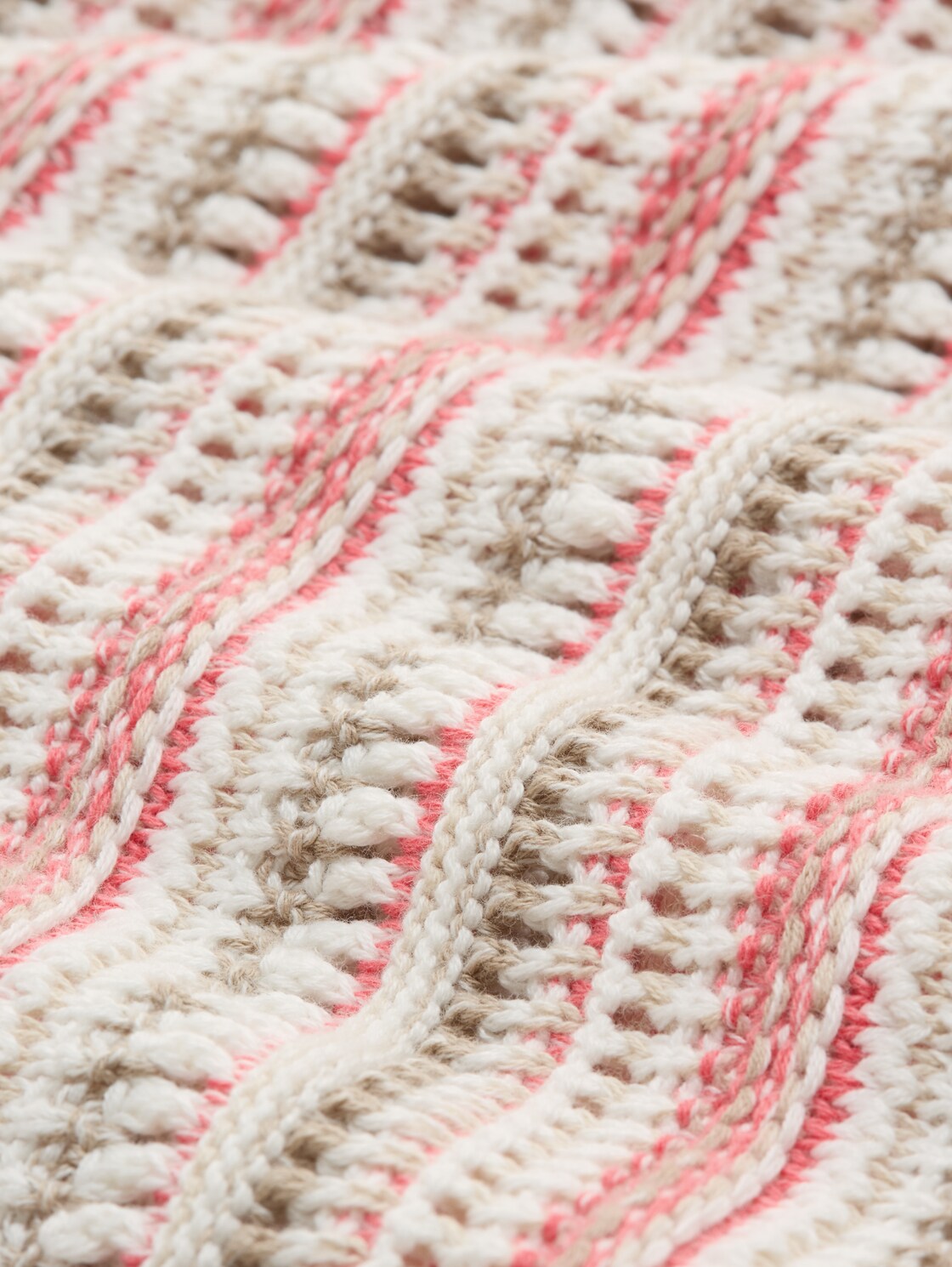 Loose Fit Strickpullover mit Streifenmuster - pink beige stripe - Material-Ansicht