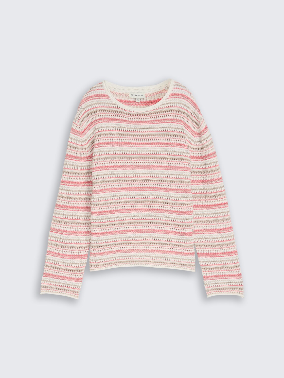 Loose Fit Strickpullover mit Streifenmuster - pink beige stripe