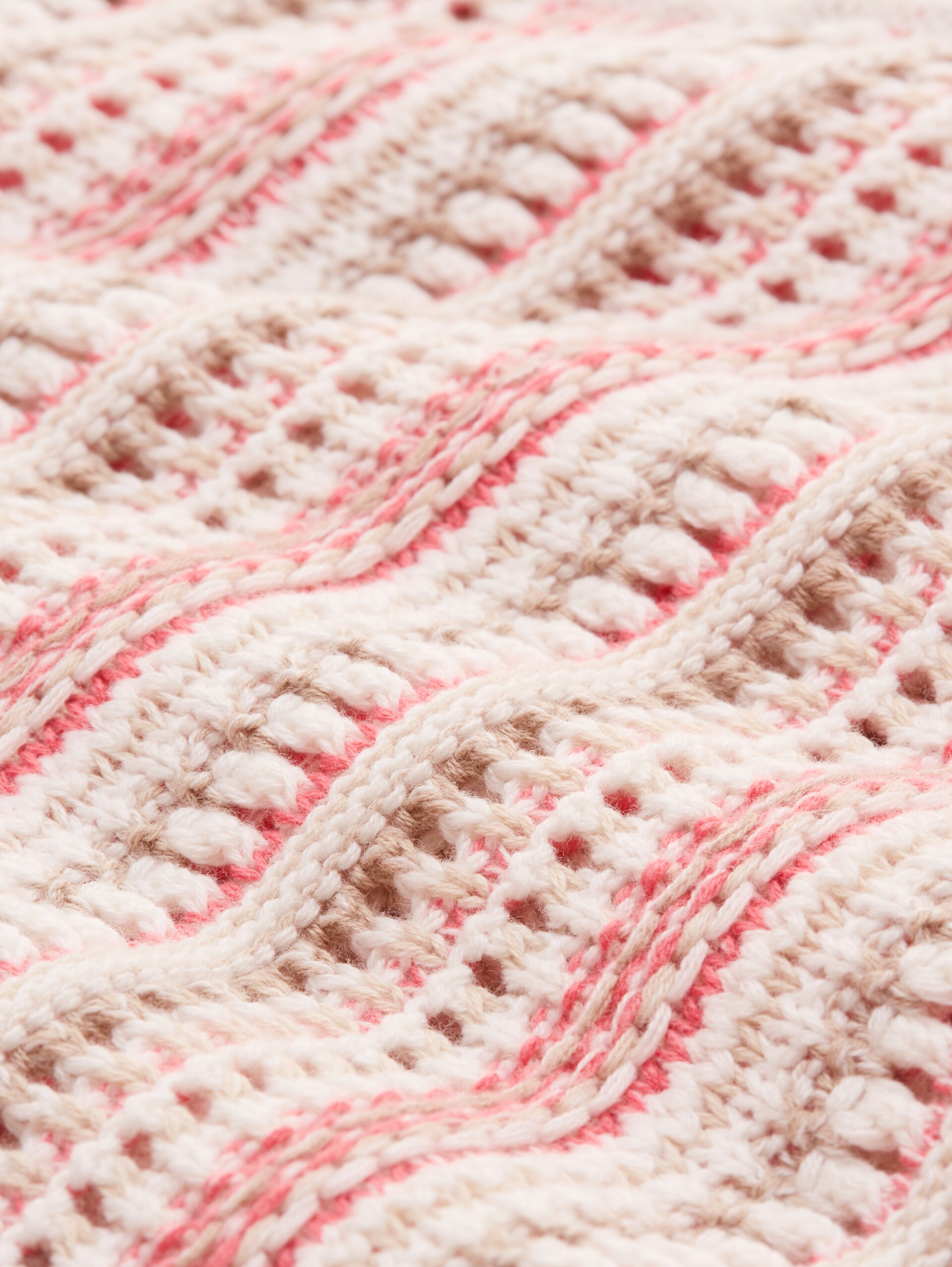 Loose Fit Cardigan mit Streifenmuster - pink beige stripe - Material-Ansicht