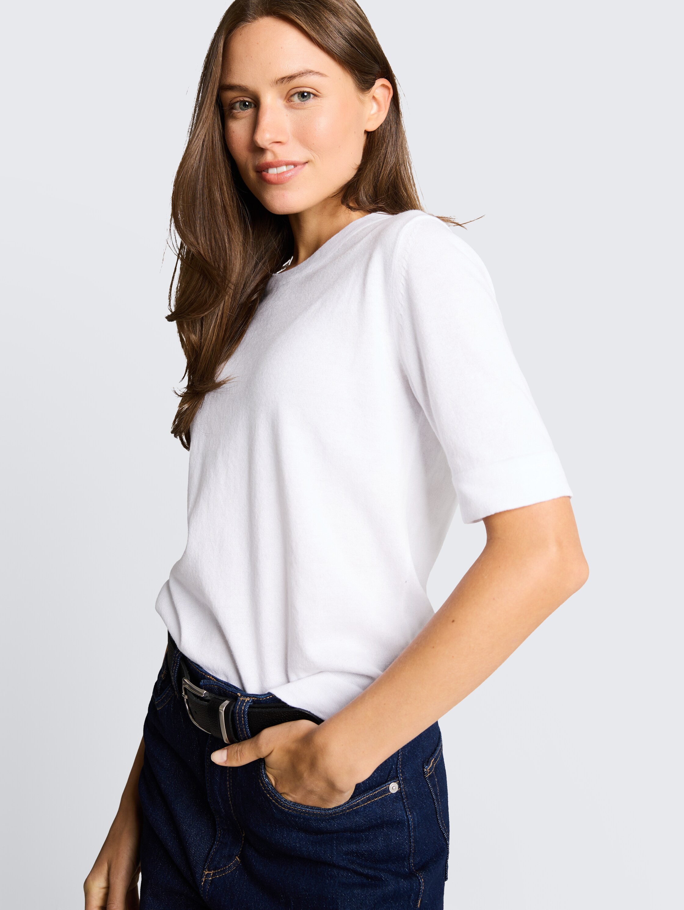 Strickpullover aus Baumwolle - white - 