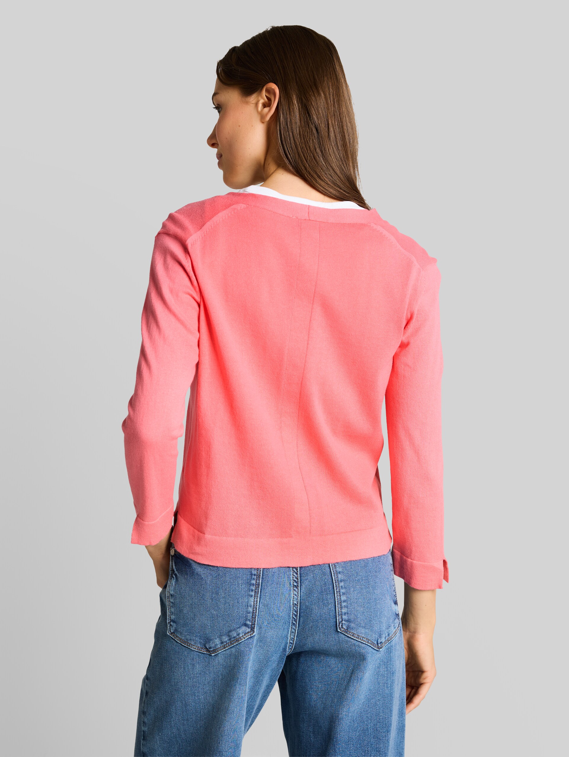 Cardigan en coton - soft coral pink