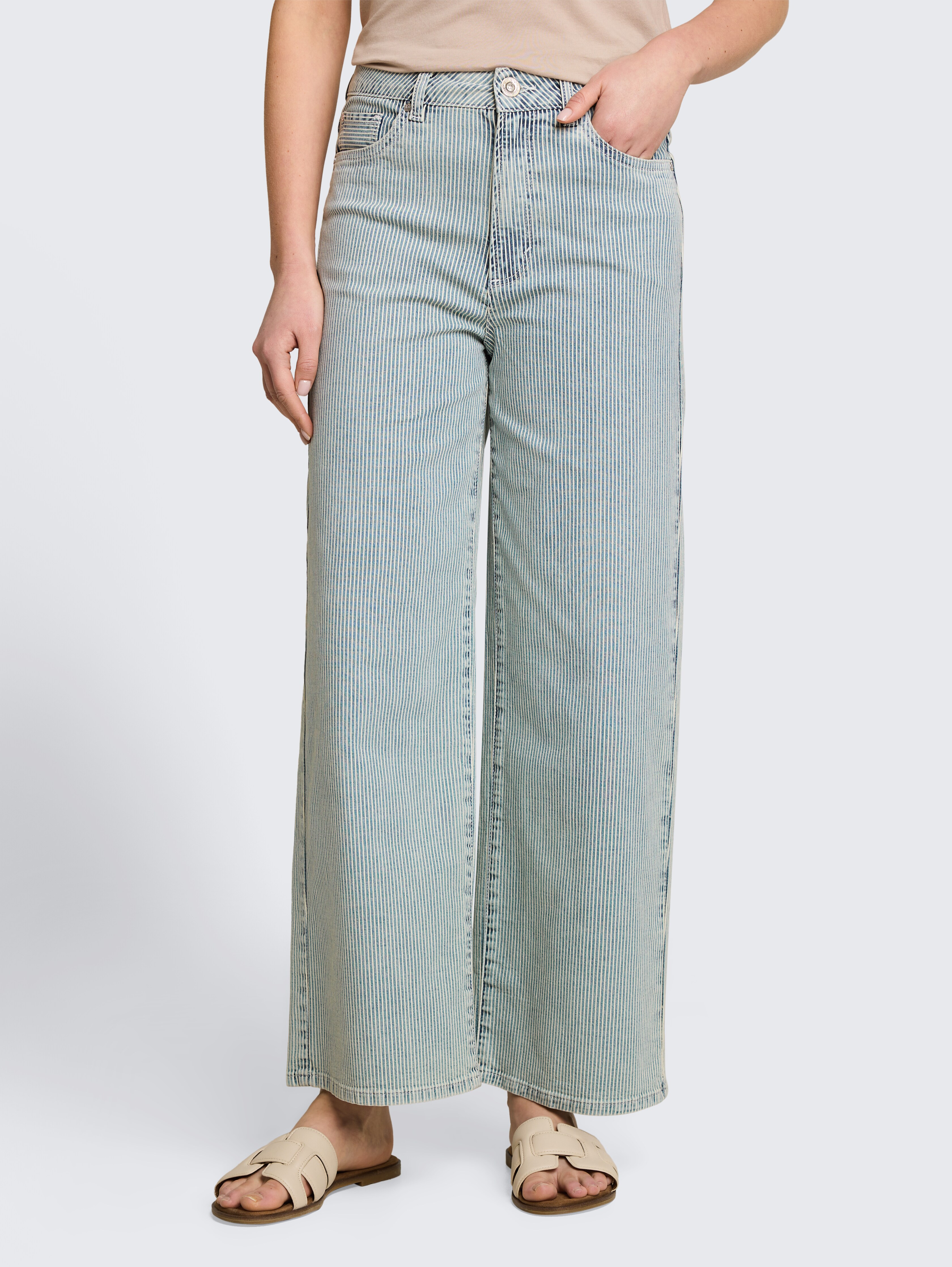 TTNELMA CULOTTE Jeans mit Streifenmuster von Women, denim offwhite stripe