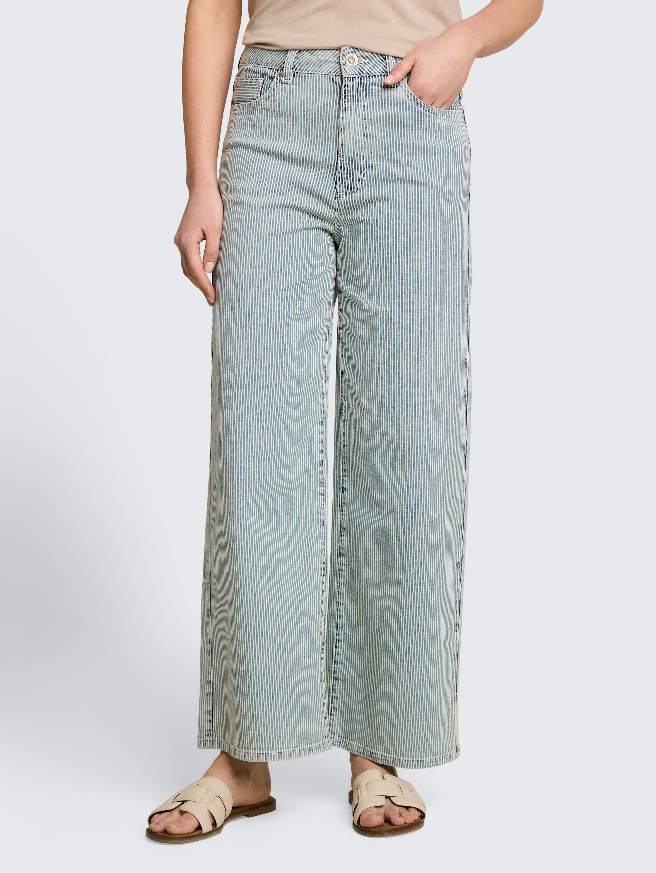 TTNELMA CULOTTE Jeans mit Streifenmuster - denim_offwhite_stripe - 