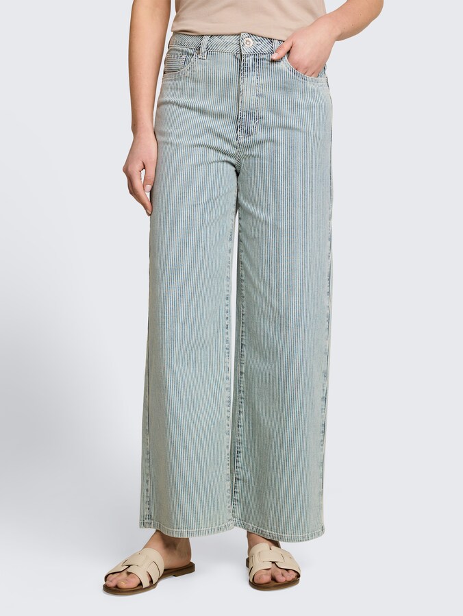 TTNELMA CULOTTE jeans met streepjesmotief door Women, denim offwhite stripe