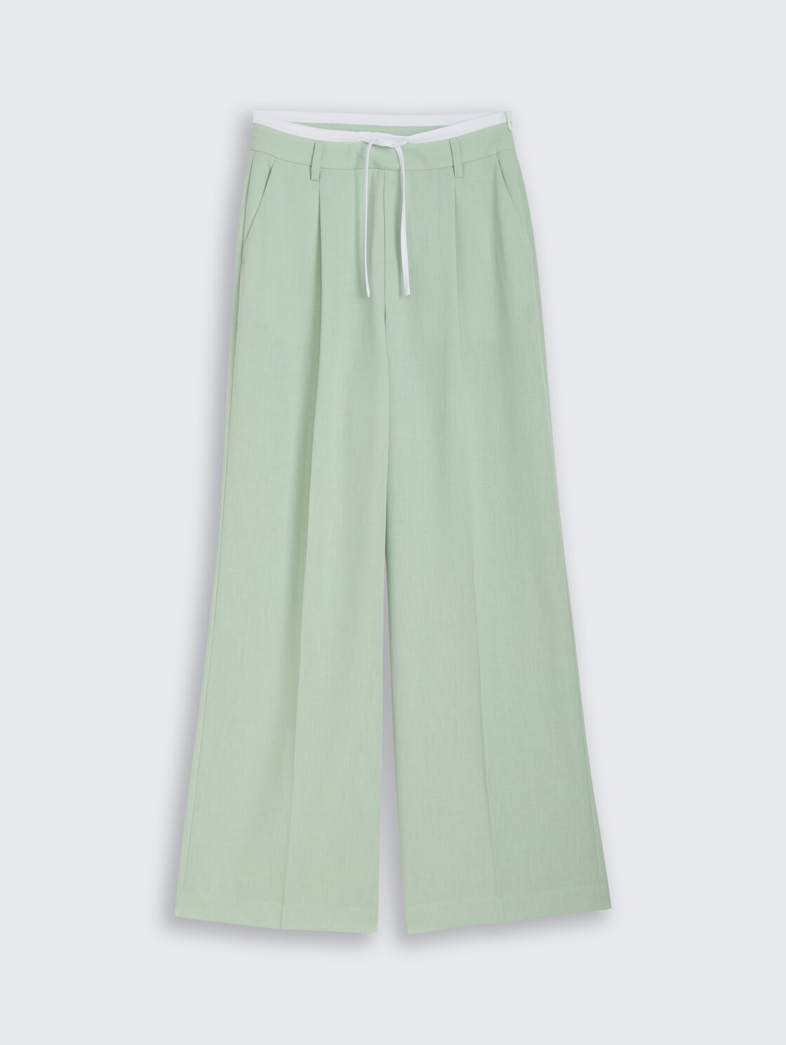 Wide Leg Hose im 2-in-1-Look - light matcha green - Vorder-Produkt-Ansicht