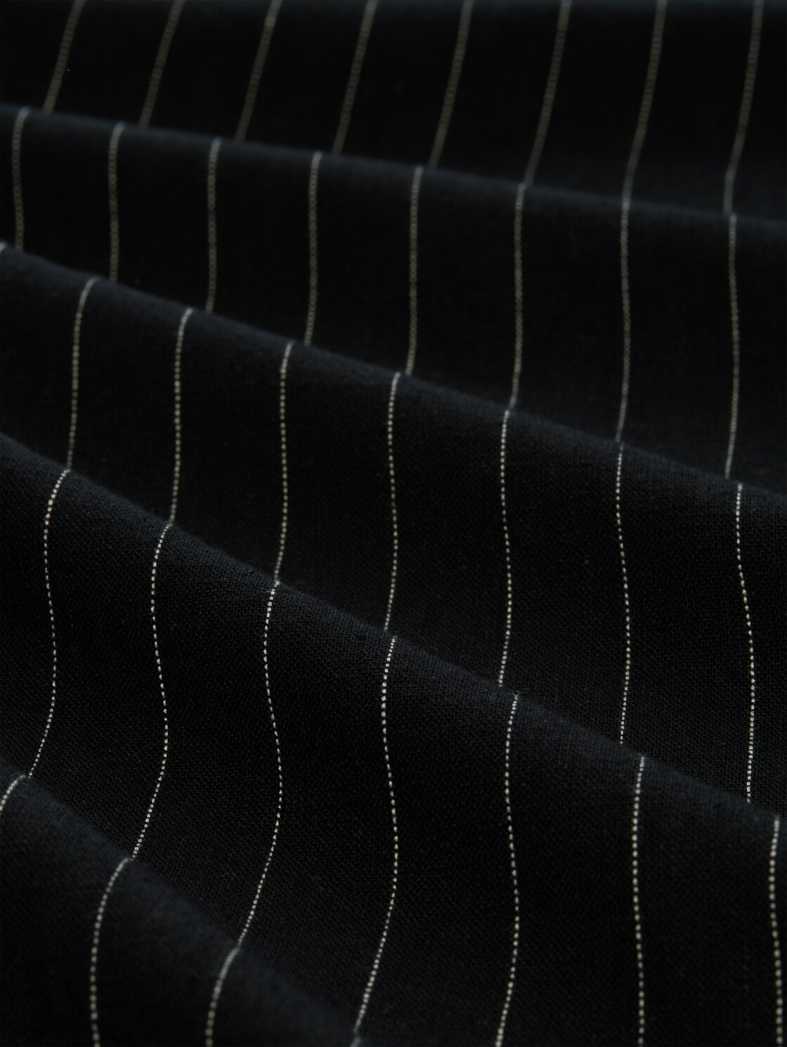 Wide Leg Hose mit Leinenanteil - black beige vertical stripe - Material-Ansicht