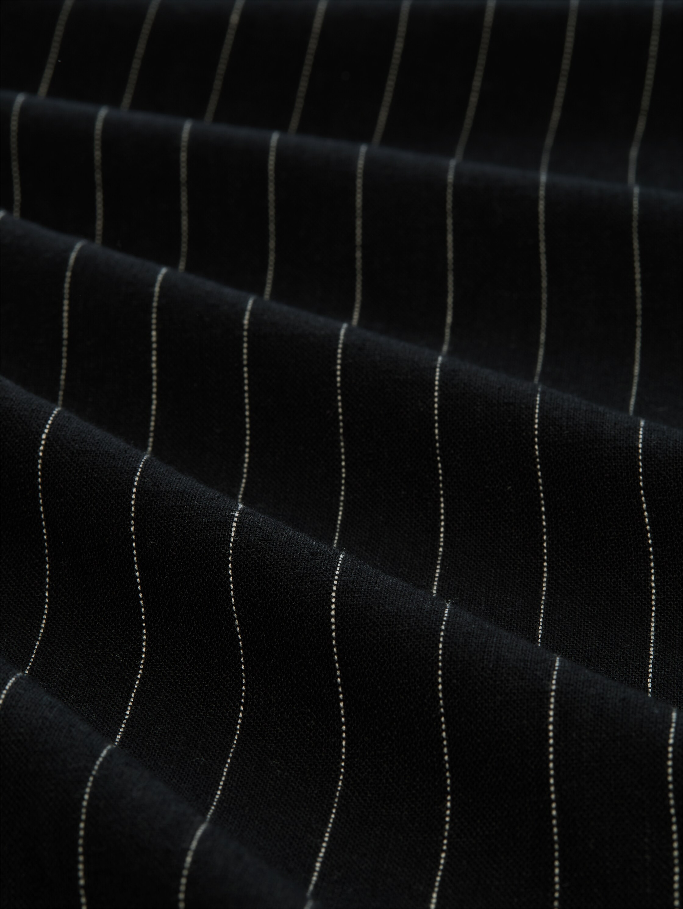 Wijde broek met linnen - black_beige_vertical_stripe - 