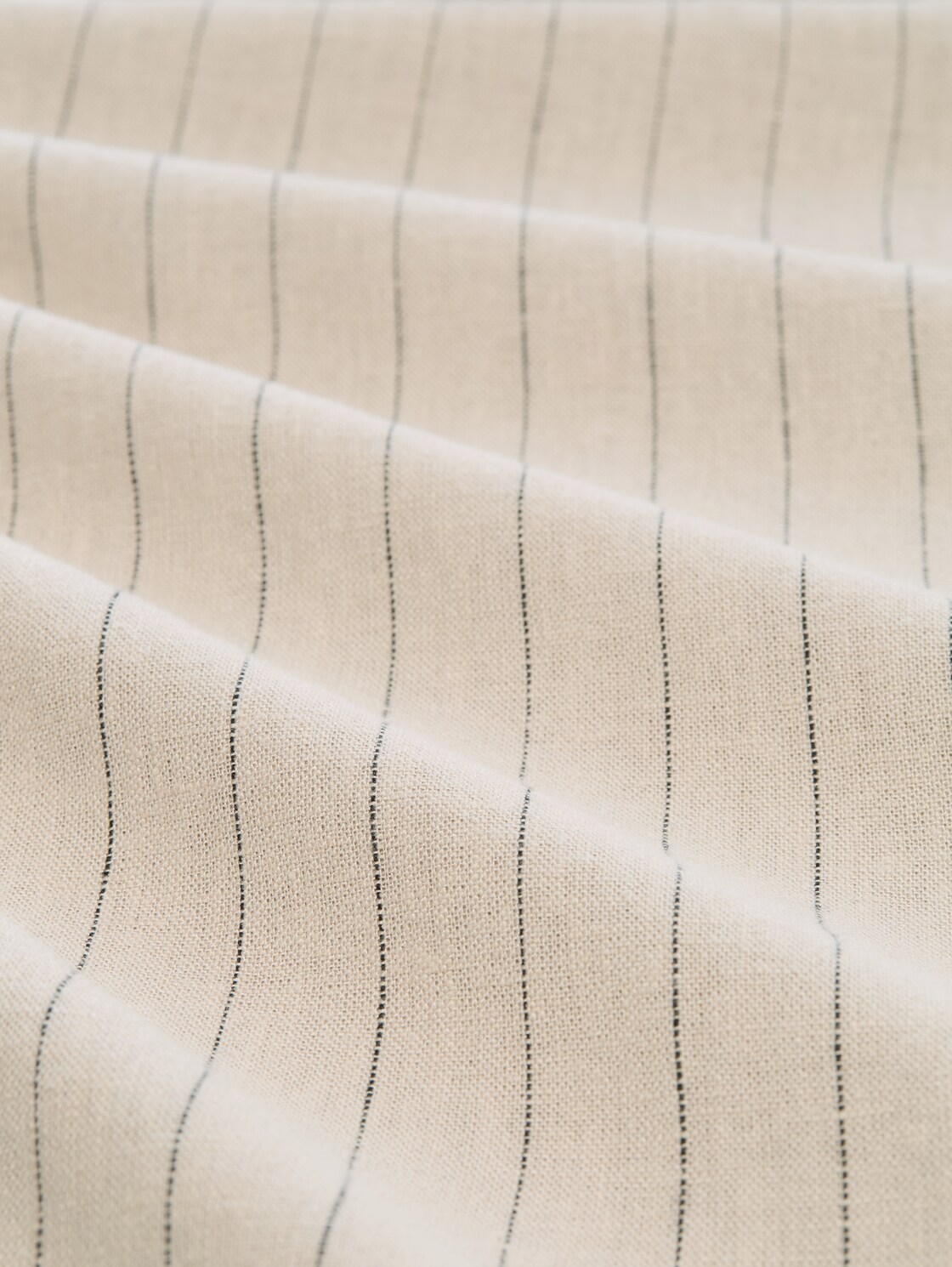 Wide Leg Hose mit Leinenanteil - beige black vertical stripe - Material-Ansicht